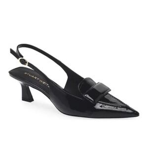 Stuart Weitzman Sovinnie Slingback Pump Black Patent Leather Sz 9